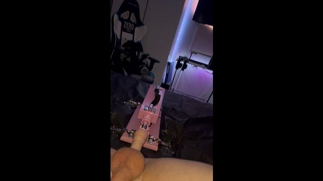 Femboy Rides Machine, Rubs Ass in Slutty Boots