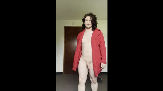 Guy Shows Off Curved Cock in Morning Tease