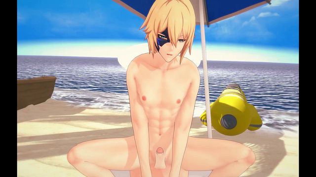 Anime Guys Fuck on Beach