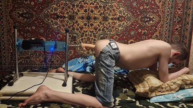 dildo fuck machine rough anal session Sasha Earth