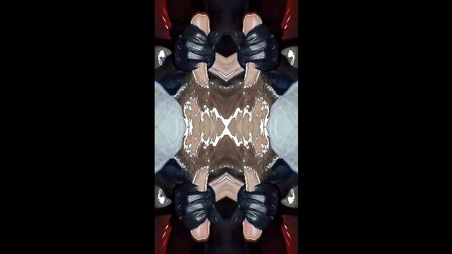 Leather Boy Strokes Shaft with Glove