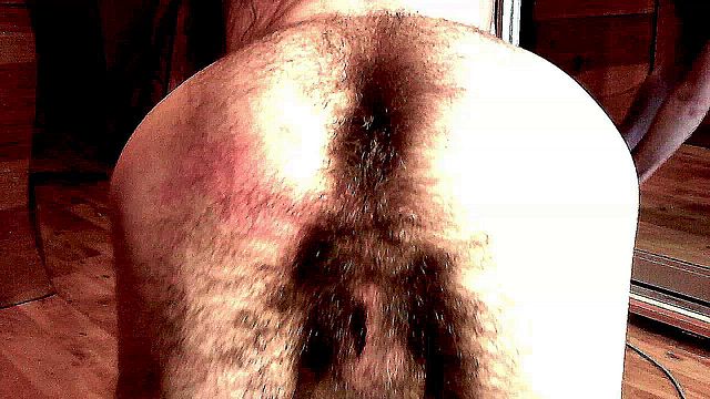 Hairy Bearded Man Exposes Ass & Dick in Doggy Style