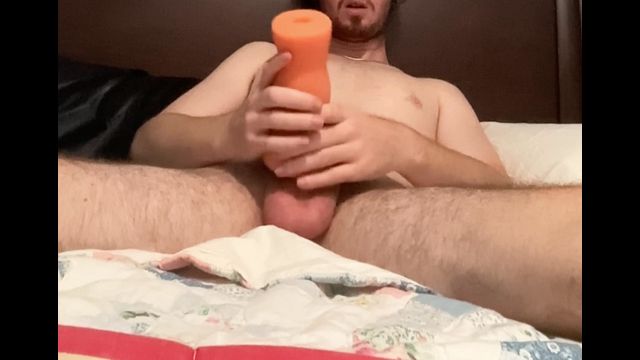 Young College Boy Masturbates with Pocket Pussy