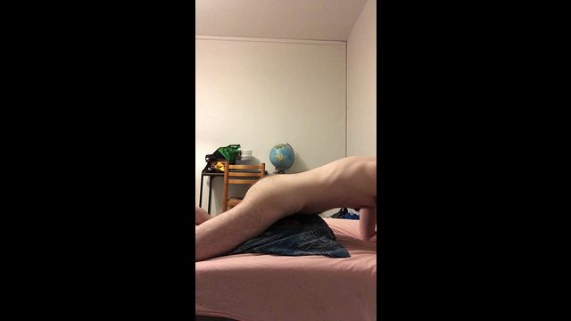 Gay Guy Humps Pillow in Solo Session