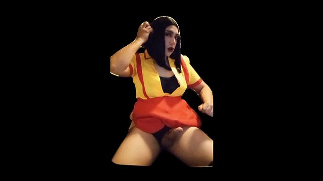 Cosplay Guy Masturbates in Isolated Space