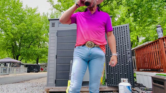 Cowboy Shows Off Huge Cock in Tight Jeans POV