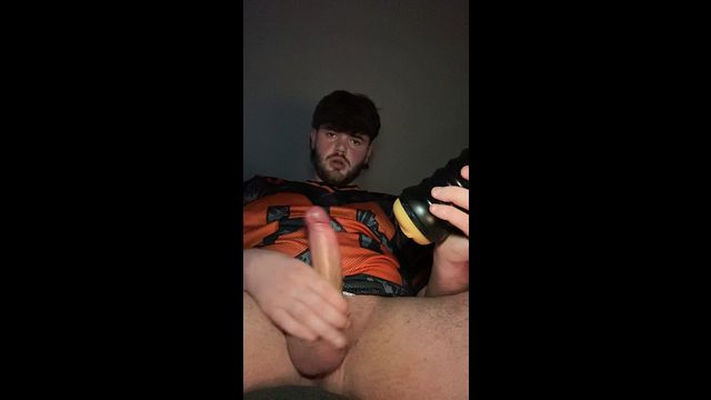 Scottish lad uses pocket pussy