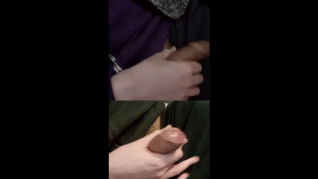 Twink Strokes Two Huge Cocks with Precum