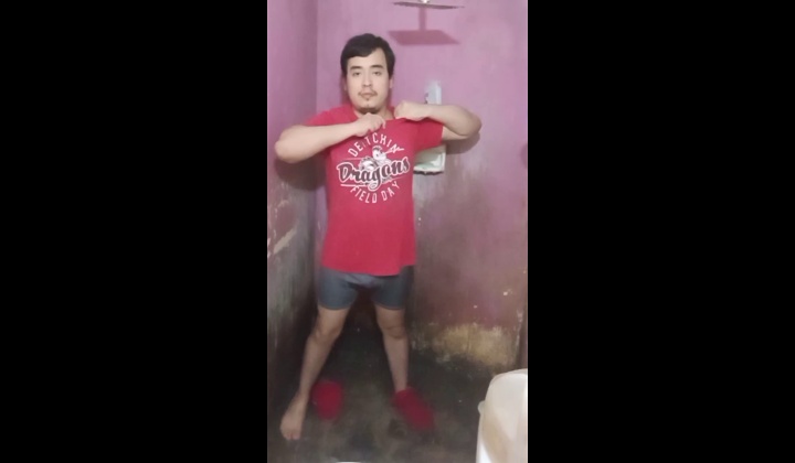 Hunky Jesus in Boxer Shorts Takes a Shower