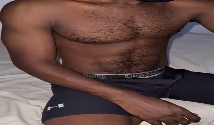Ebony Muscle Men Engage in Raw Anal Play