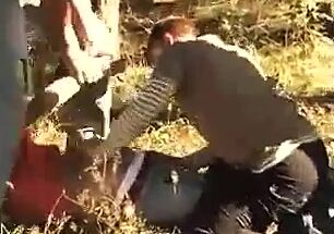Gay Boys Engage in Rough Anal Sex Outdoors