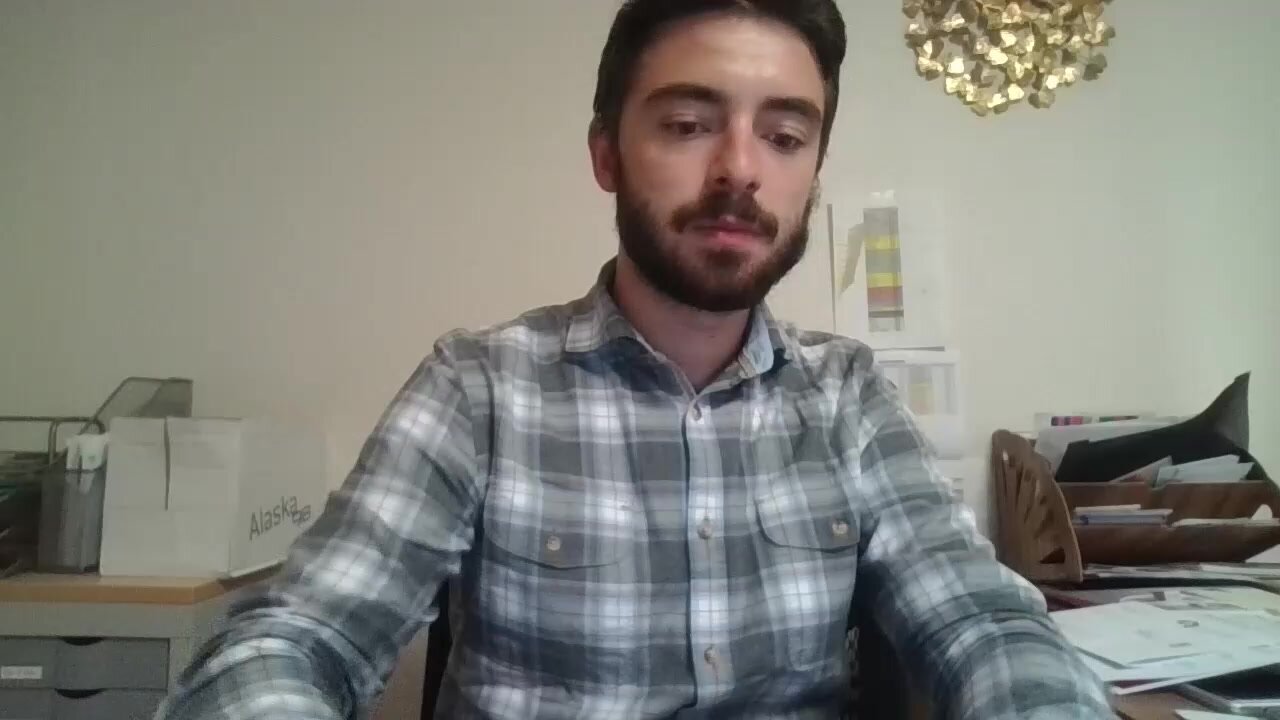 French Guy Masturbates in Office