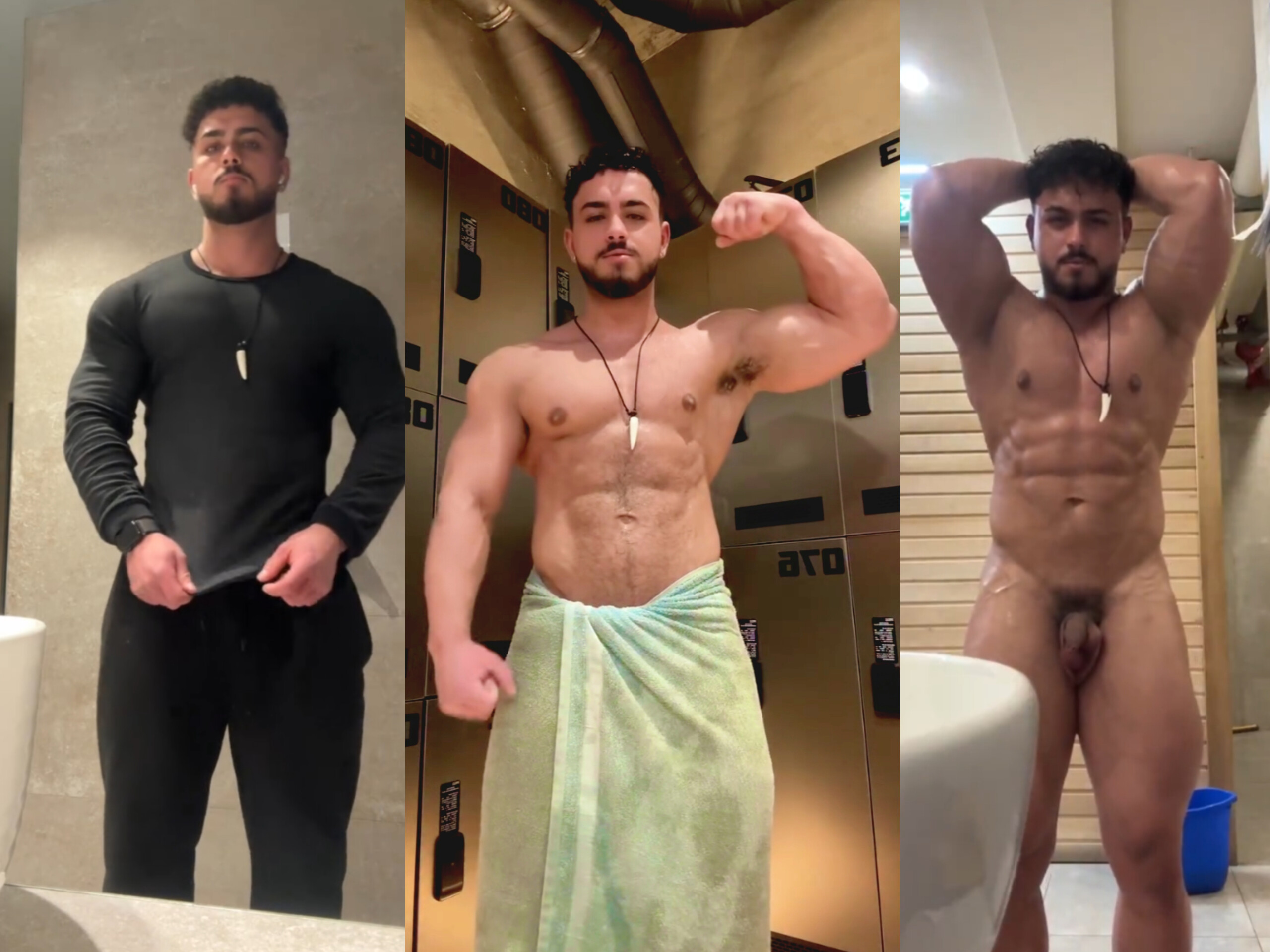 Hunky Muscle Man Shows Off Nude Body