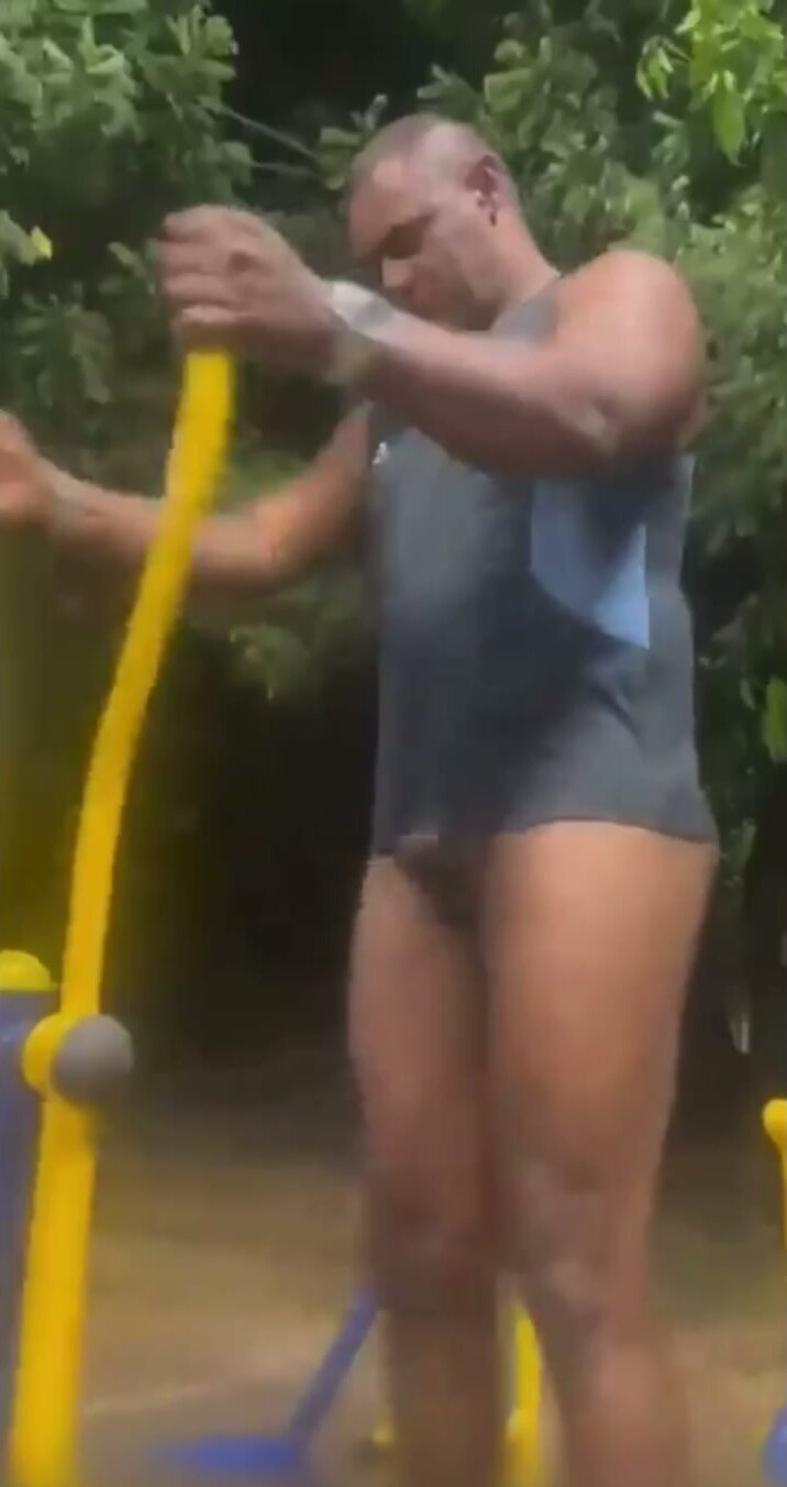 Daddy Exposes Hard Cock Outdoors