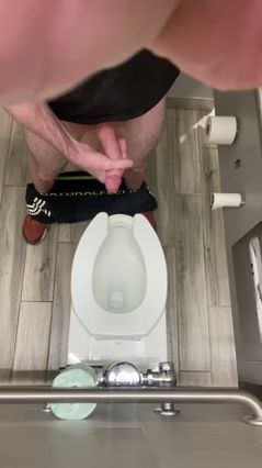 Guy Jerks Off in Friend's Work Bathroom