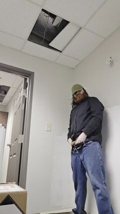 Office Flasher Exposes Cock at Work