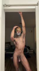 Muscle Stud Flexes His Biceps