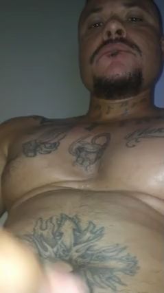 Chubby Latino Bear Jerks Off in Public Gloryhole