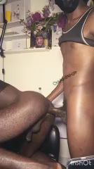 Black Muscular Men Engage in Deep Fucking
