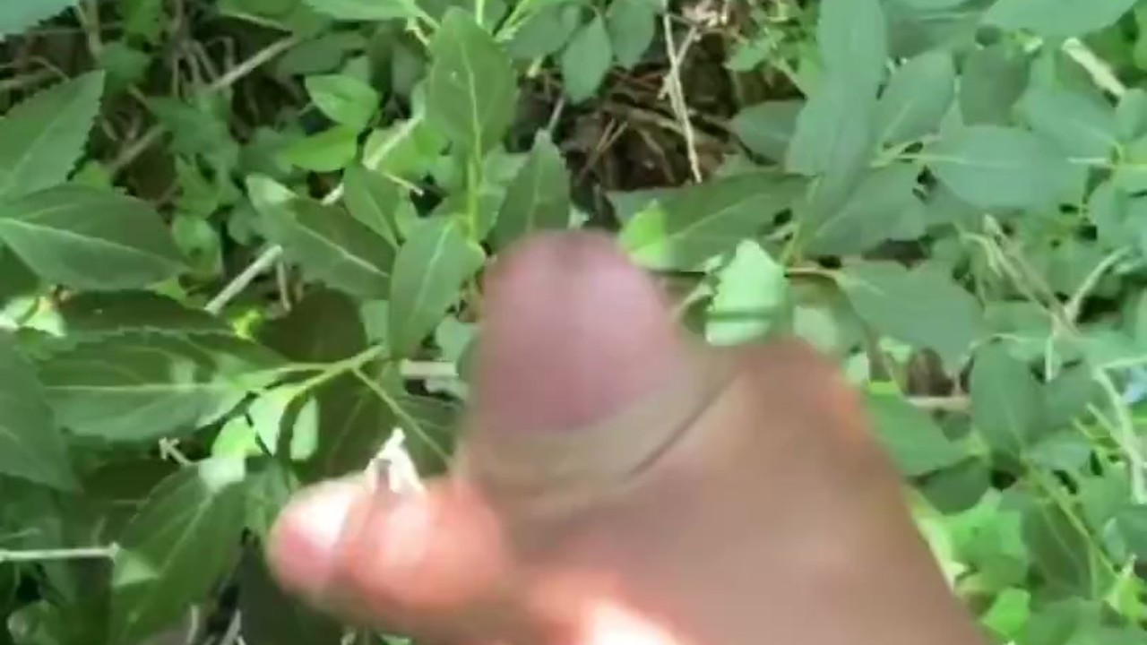 Guy Pisses Then Jerks Off Outdoors