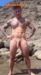 Public Beach Hand-Free Cum Shot