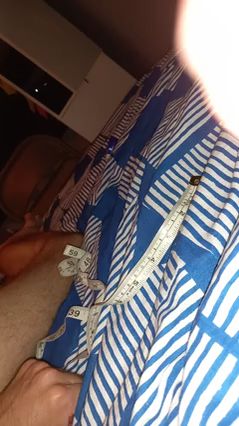 Guy Measures Cum Shot Distance with Tape Measure
