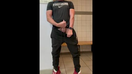 DILF Coach Masturbates in Locker Room