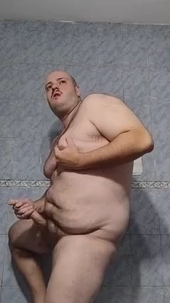 Guy Swallows His Own Cum in Bathroom