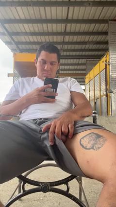 Gay Guy Masturbates Outdoors On Duty
