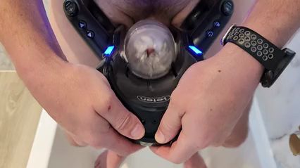 Solo Guy Masturbates with Toy, Cums Hard