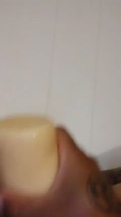 Latino Stud Strokes Cock with Fleshlight Masturbation