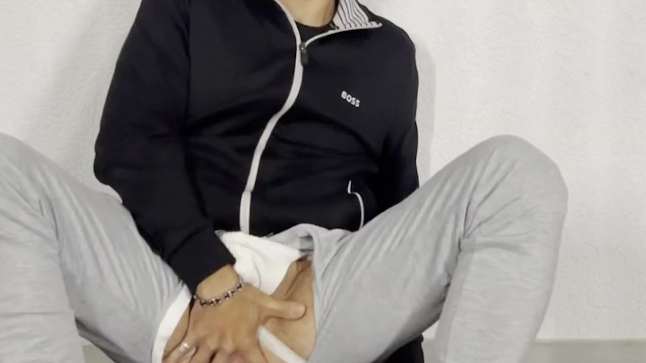Hunk in Socks Plays with Himself to Anal Orgasm