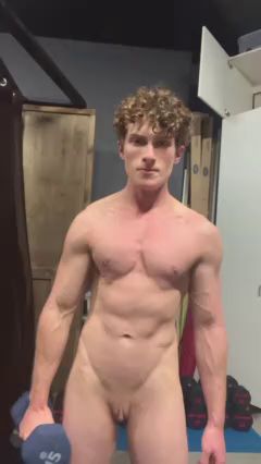 FtM Guy Works Out Naked and Shows Off