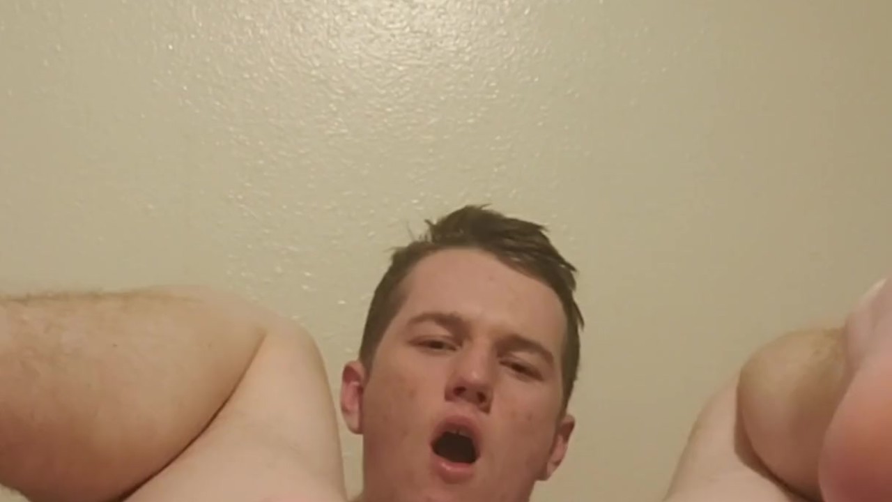 Guy Masturbates with 10 Inch Dildo in Nightgown