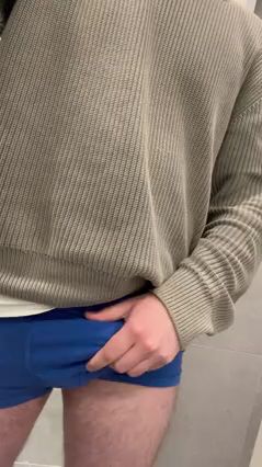 Young Twink Exposes Himself in Public Restroom