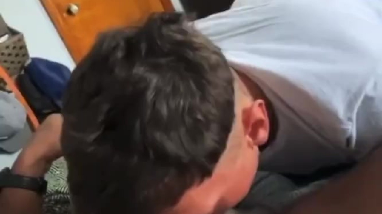 Black Jock Fucks White Boy's Mouth