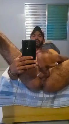Hairy Macho Guy Gets Horny and Jerks Off