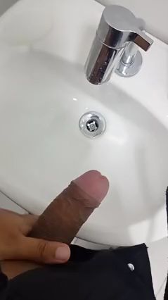 Office Boy Masturbates in Public Bathroom