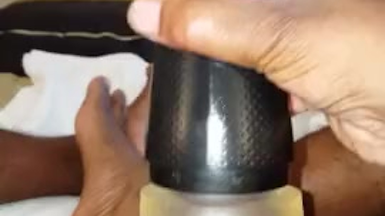 Guy Masturbates with Condom and Fleshlight