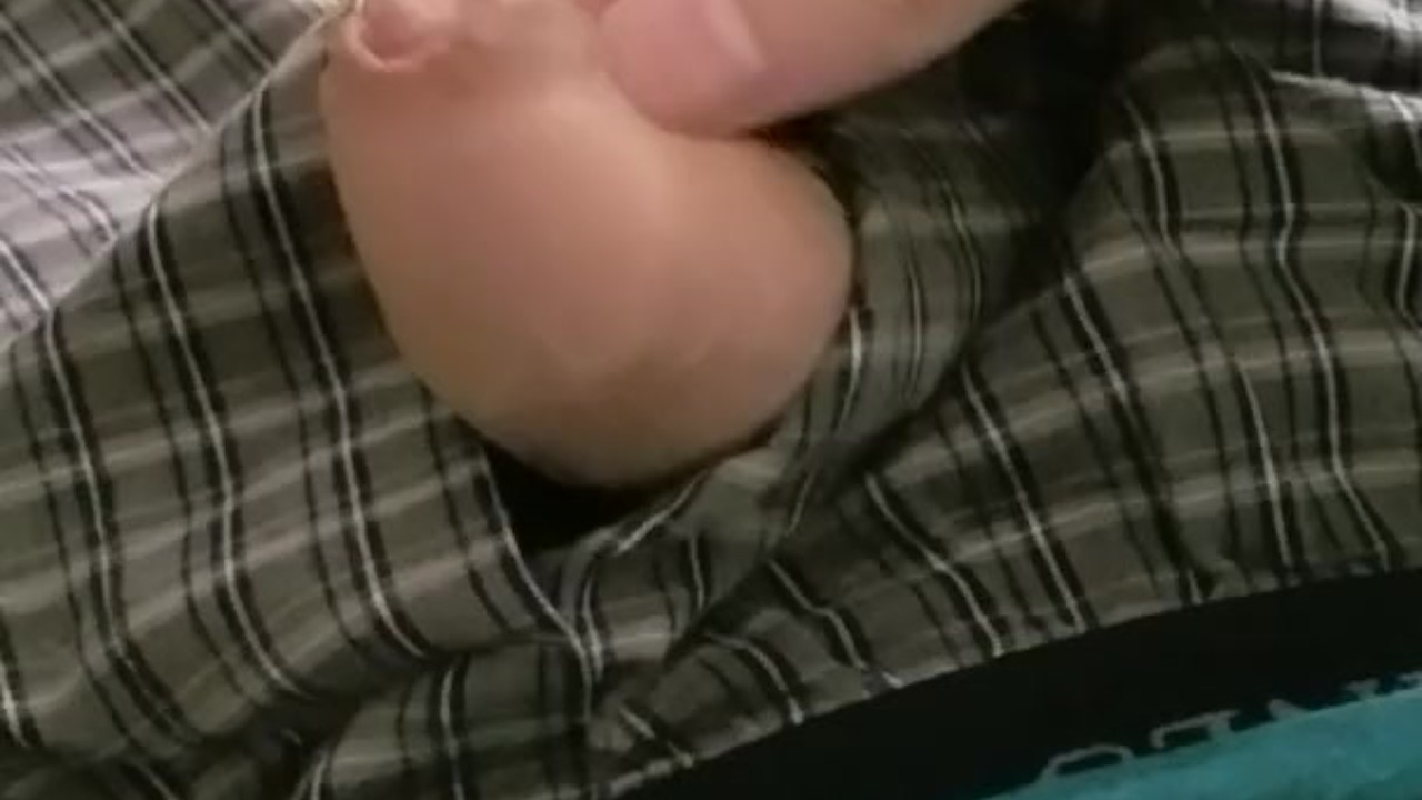 Uncut Boy Strokes Foreskin to Massive Erection