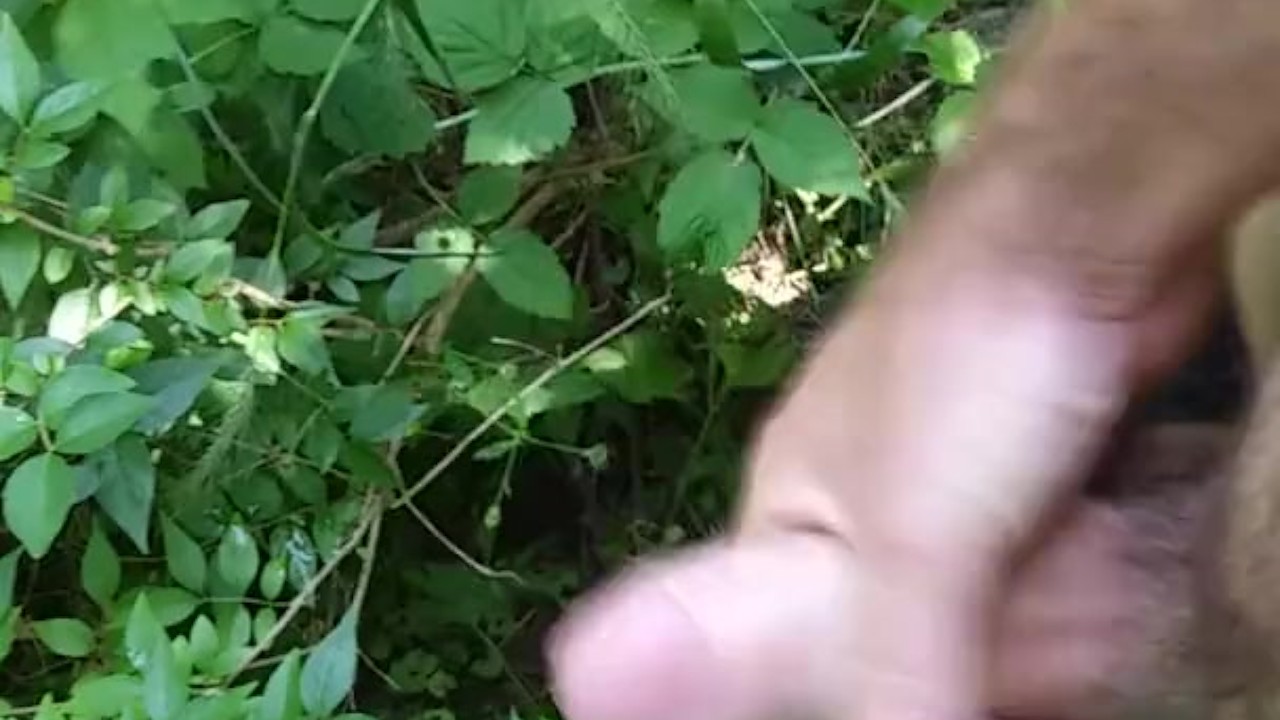 Uncut Guy Masturbates in Woods