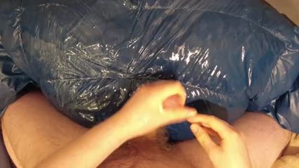 Guy Masturbates with Lube on Jacket