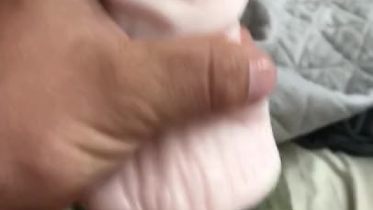 Guy Cums in Pocket Pussy Toy