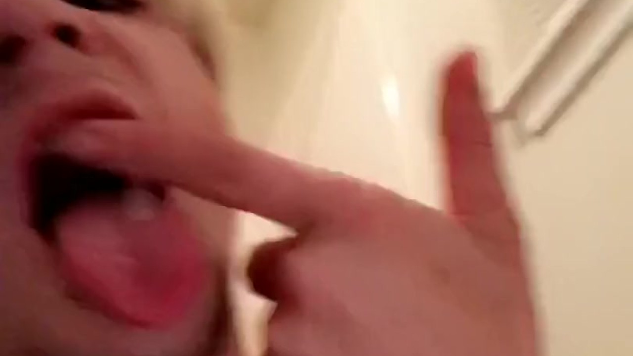 Gay Guy Eats Own Cum After Masturbation