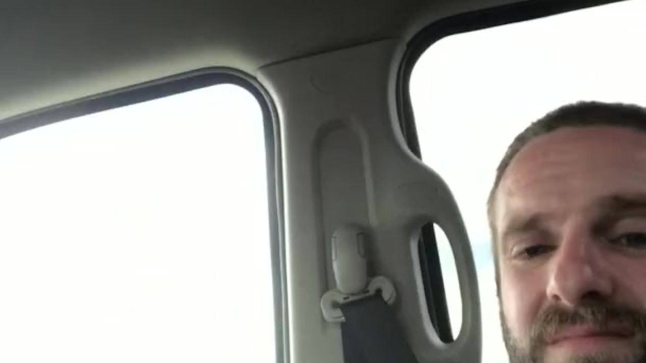 Naked Guy Flashes Trucker, Strokes in Car