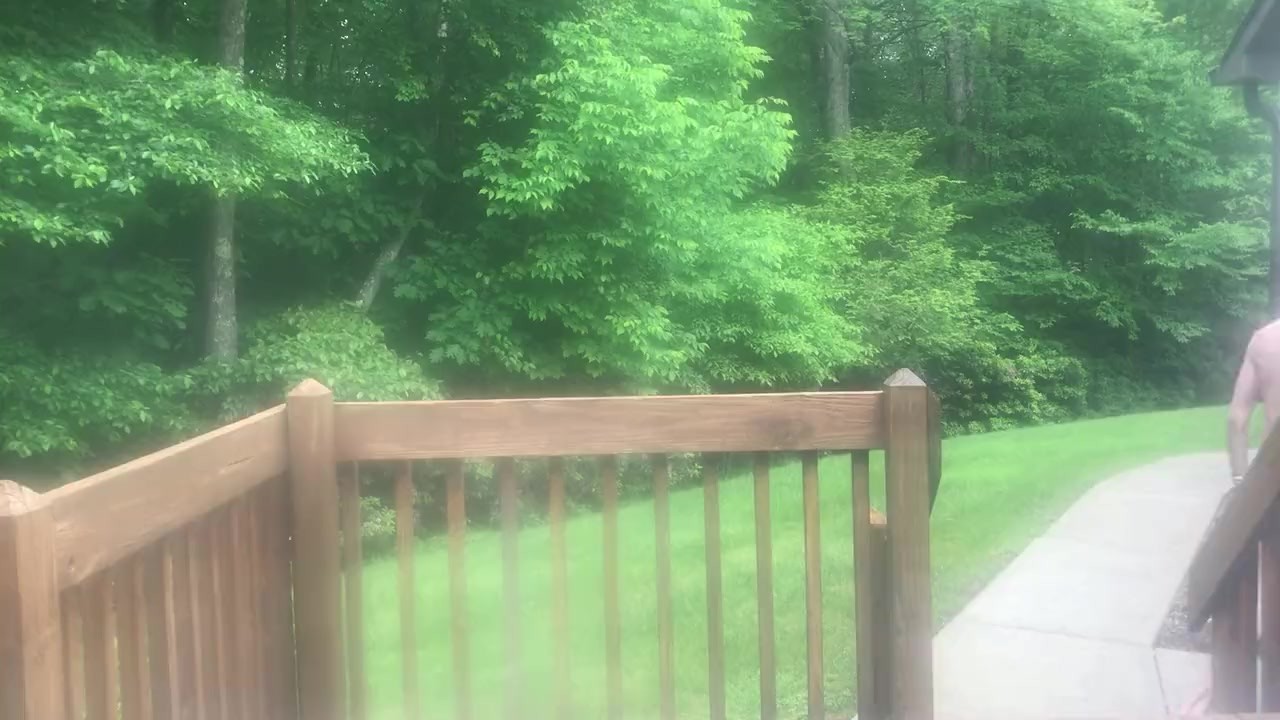Young Twink Strips Naked on Back Porch