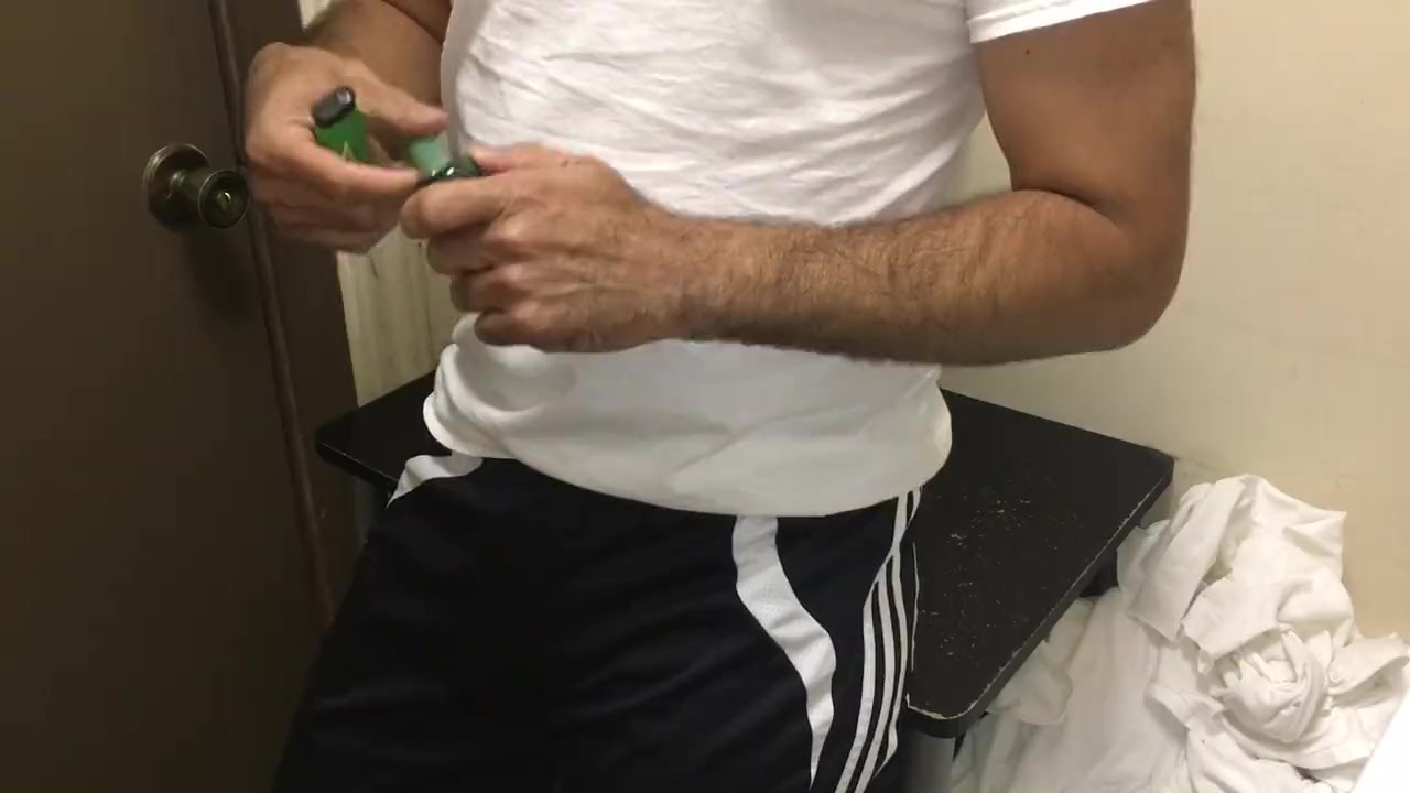 Hairy Guy Strokes His Uncut Cock