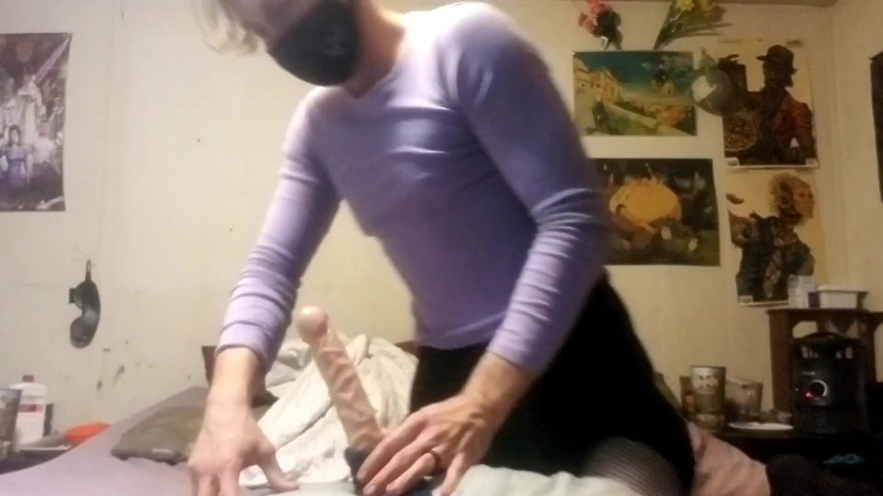 Sissy Takes Big Dildo in Solo Session