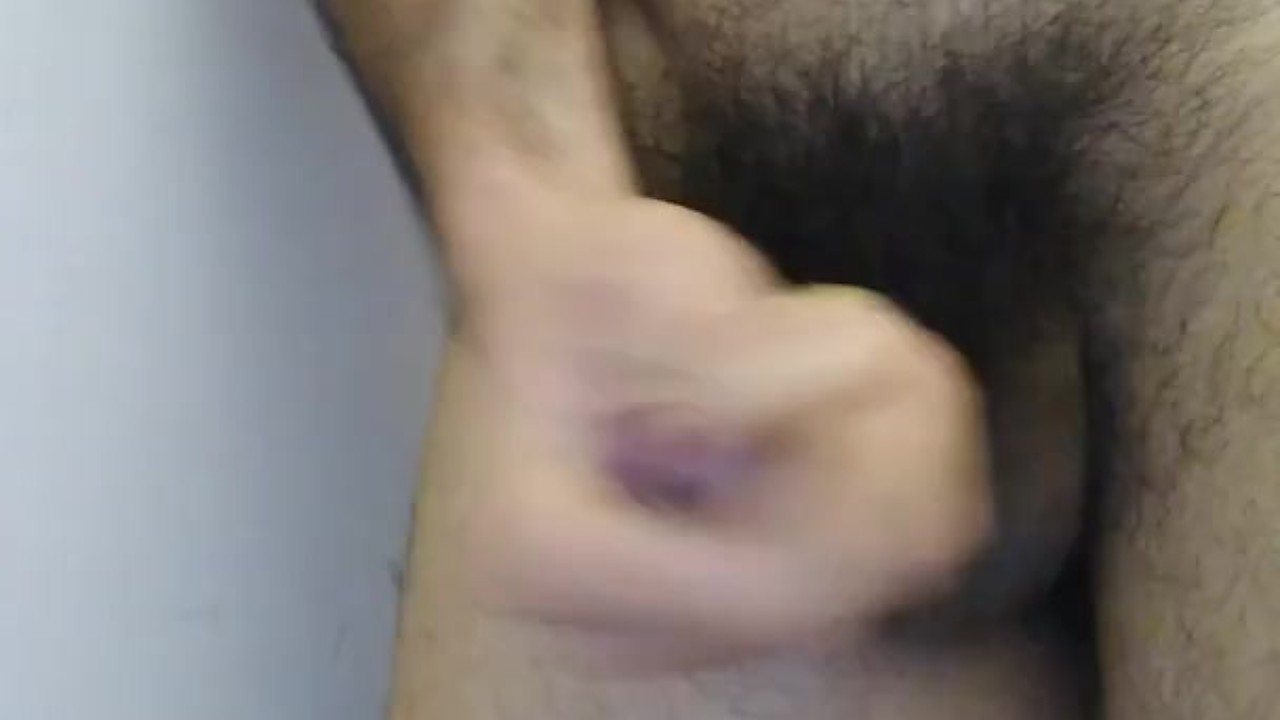 Hairy Asian Guy Masturbates Standing Up
