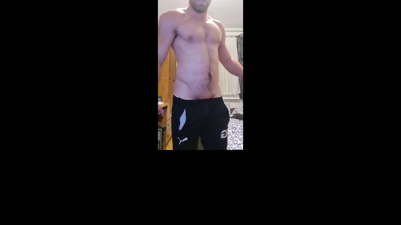 muscular bodybuilder fitness model masturbate at house